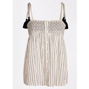 MAURICES Stripe Button Front Tassel Tank Top